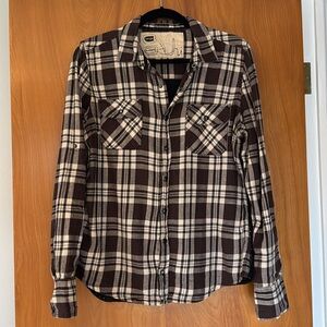 Blank NYC plaid shirt with sequins on back